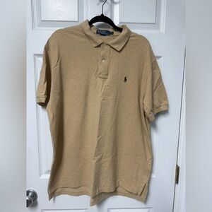 Polo by Ralph Lauren Men’s Khaki Polo Shirt with Embroidered Pony